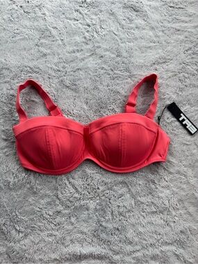 TA3 Busty Bra Top Underwire Bikini Top Coral Large D/DD